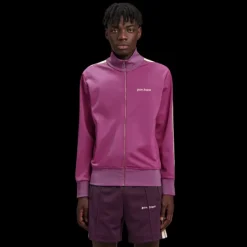 Veste survêtement PALM ANGELS zippée violet bande blanche logo