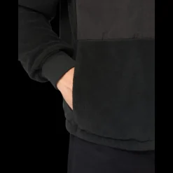 Veste survêtement STONE ISLAND Blouson zippé bi matière polaire nylon noir