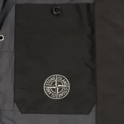 Veste survêtement STONE ISLAND Blouson zippé bi matière polaire nylon noir
