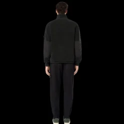 Veste survêtement STONE ISLAND Blouson zippé bi matière polaire nylon noir