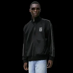 Veste survêtement zippé LOEWE jersey technique noir anagramme blanc