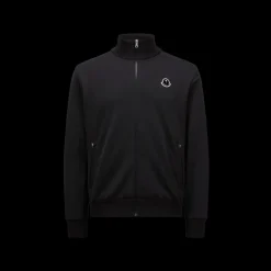 Veste survêtement zippée MONCLER x PALM ANGELS noir logo velours noir