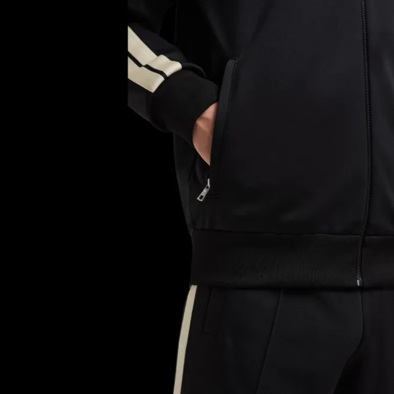 Veste survêtement zippée MONCLER x PALM ANGELS noir logo velours noir
