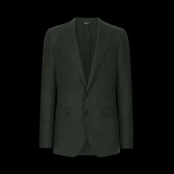 Veste Taormina ajustée DOLCE & GABBANA lin vert simple boutonnage