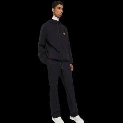 Veste zippée à capuche DOLCE & GABBANA coton bleu nuit plaque métal logo