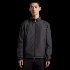 Veste zippée MONCLER à capuche bicolore Nylon noir