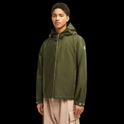 Veste zippée MONCLER Removay nylon kaki capuche à sangle