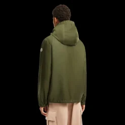 Veste zippée MONCLER Removay nylon kaki capuche à sangle