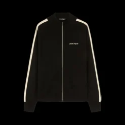 Veste zippée PALM ANGELS noir broderie logo bande blanche