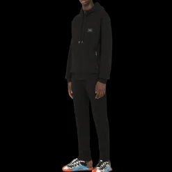 Veste zippée Sweat-shirt à Capuche coton noir broderie logo DG Noir